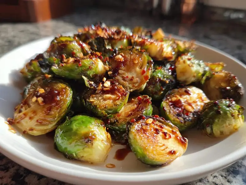 Irresistible Crispy Roasted Brussels Sprouts with Balsamic Glaze