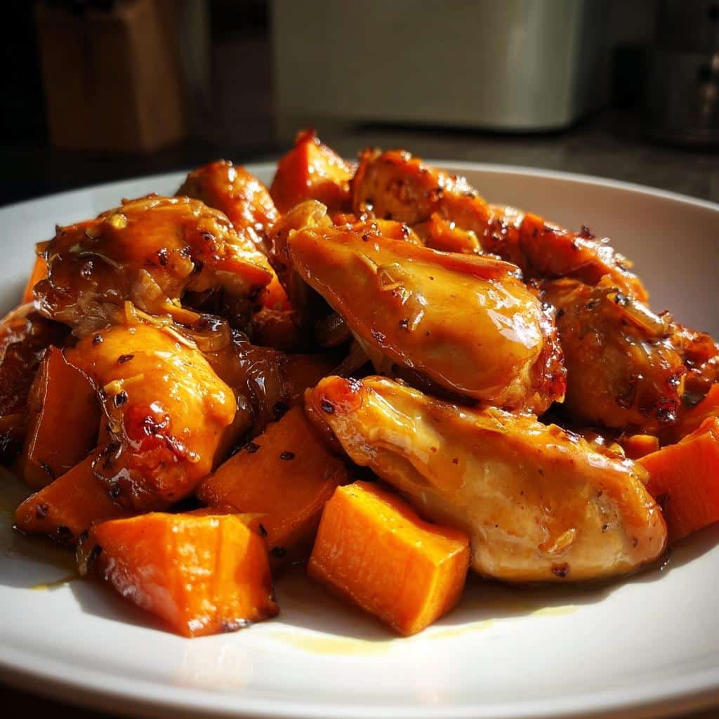 Crockpot Honey Garlic Chicken with Sweet Potatoes - detail 1