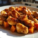 Crockpot Honey Garlic Chicken with Sweet Potatoes