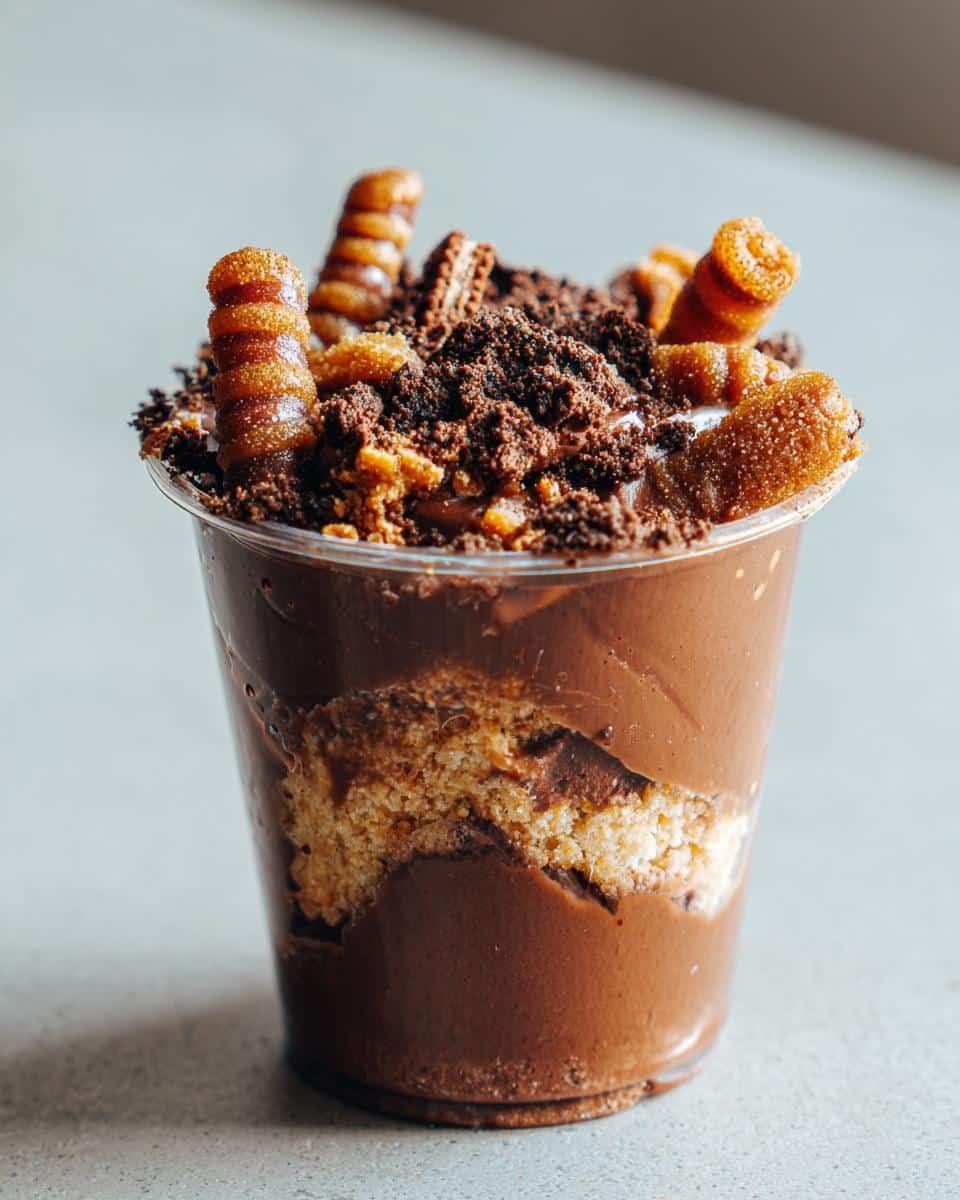Dirt Pudding Cups with Gummy Worms - detail 1