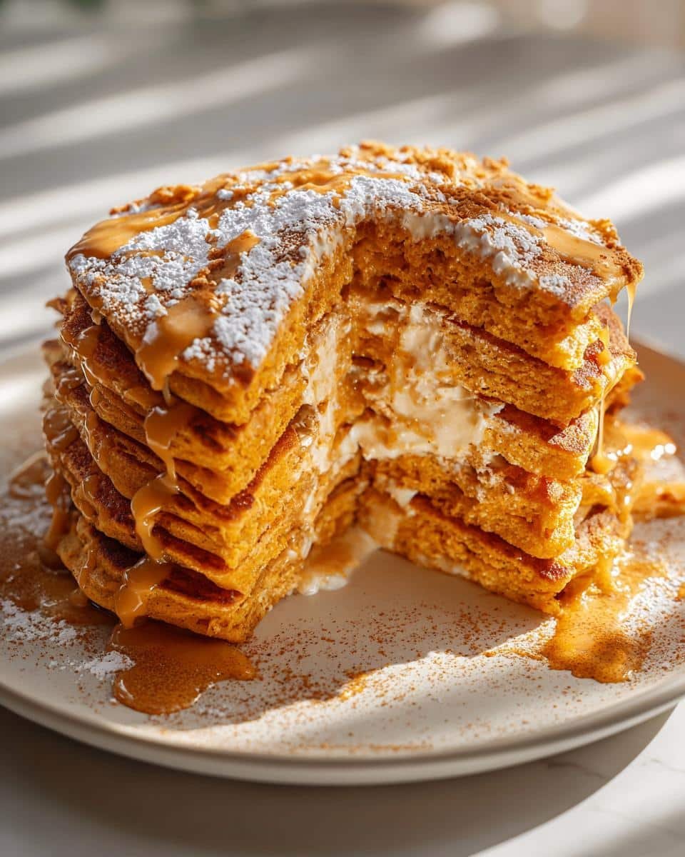 Fluffy Pumpkin Spice Pancakes with Cinnamon Butter - detail 2