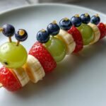Fruit Caterpillar Skewers.