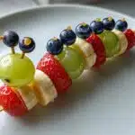 Fruit Caterpillar Skewers.