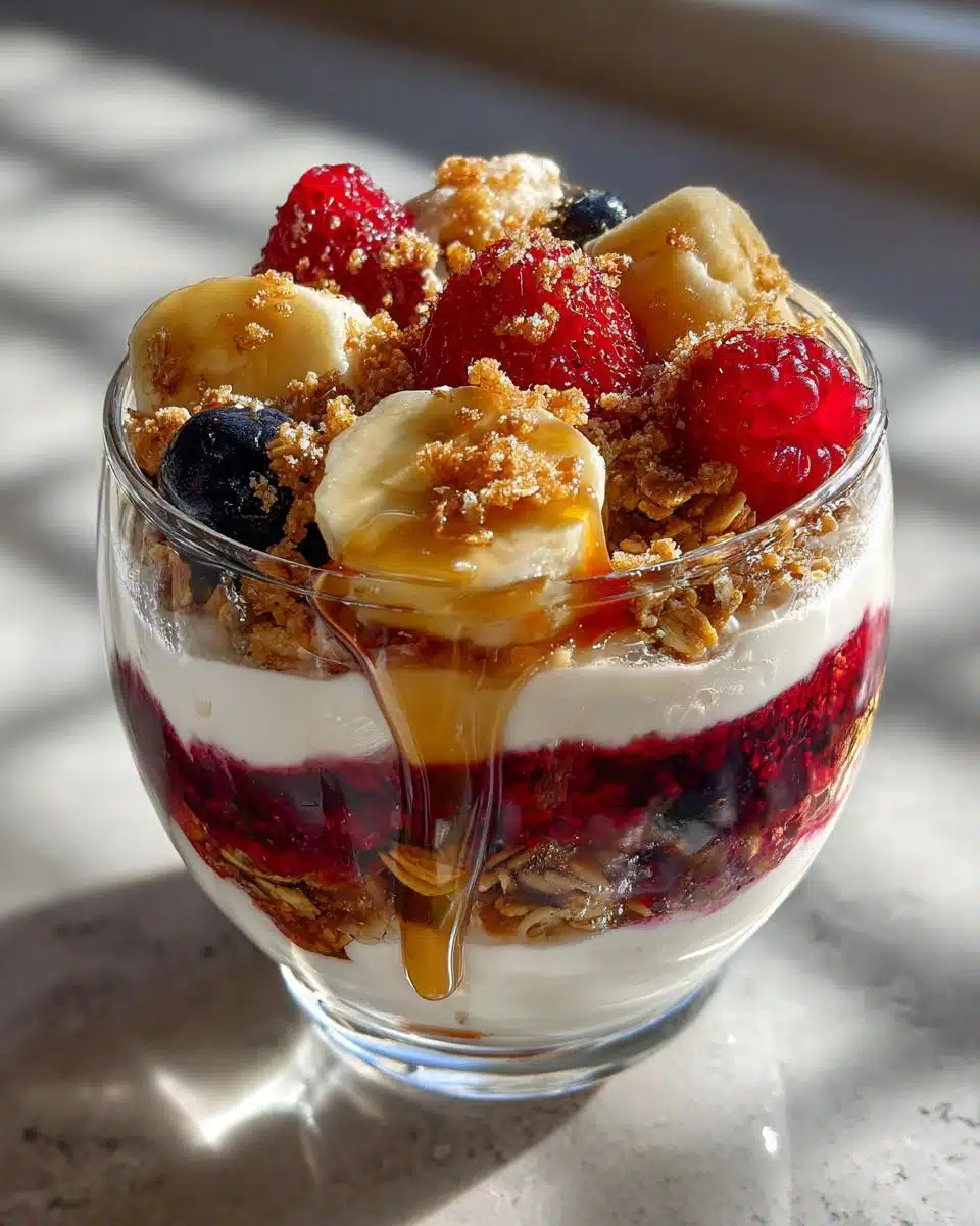 Fruit and Yogurt Parfait.
