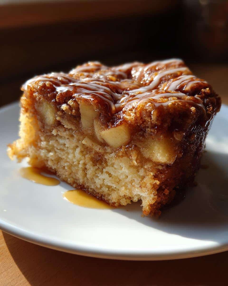 Glazed Honeycrisp Apple Fritter Cake with Cinnamon Drizzle - detail 1