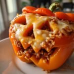 Jack-o'-Lantern Stuffed Bell Peppers