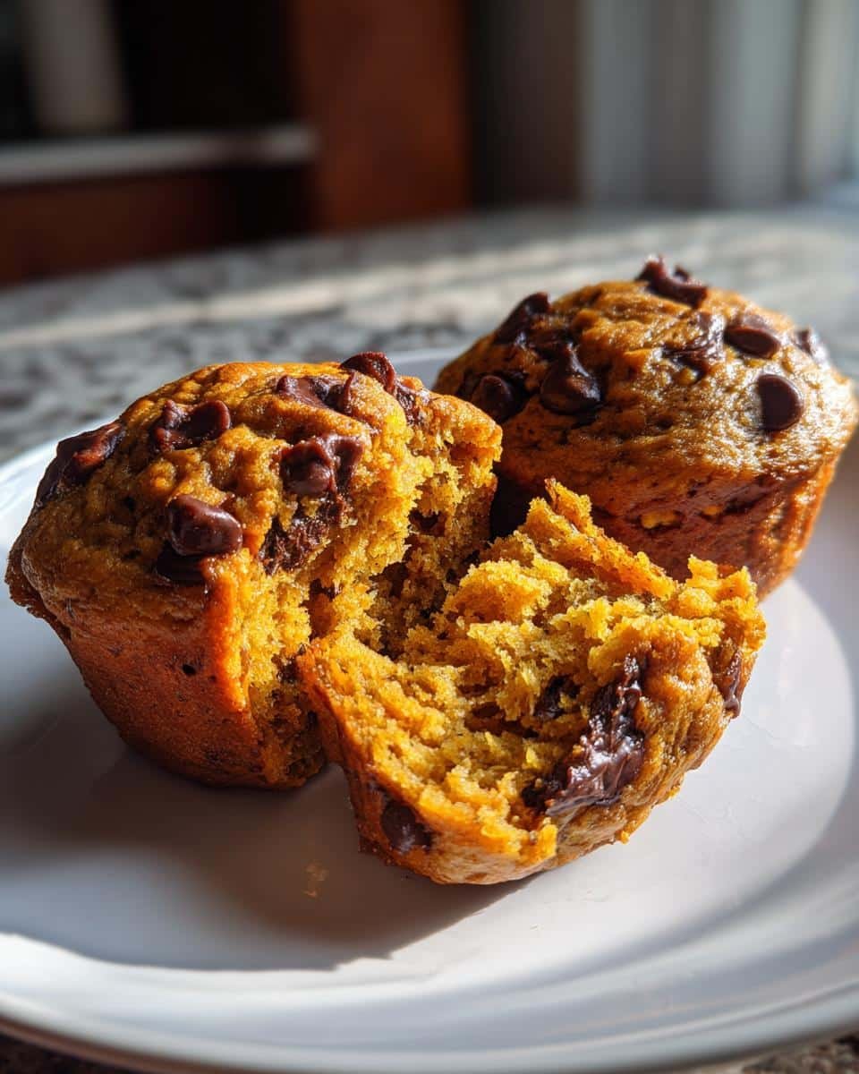 Low Calorie Pumpkin Chocolate Chip Muffins. - detail 3