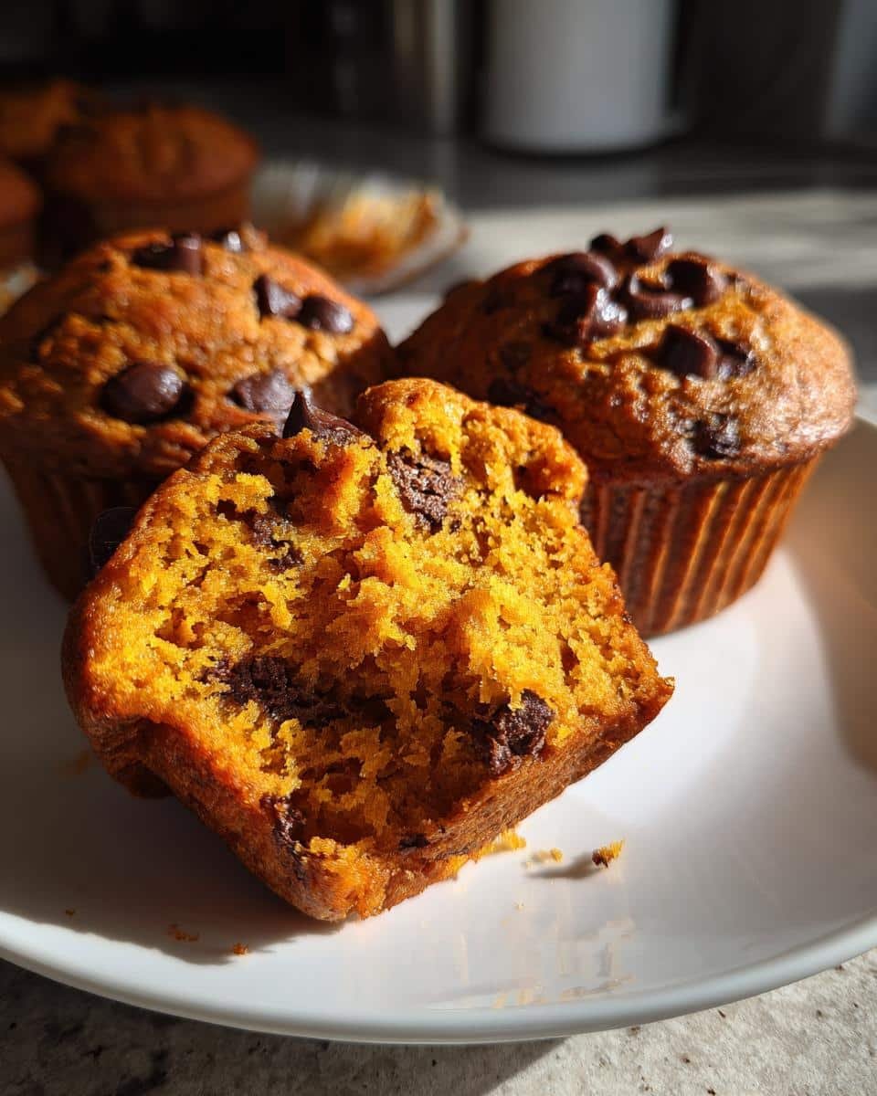 120-Calorie Pumpkin Chocolate Chip Muffins – Guilt-free Bliss