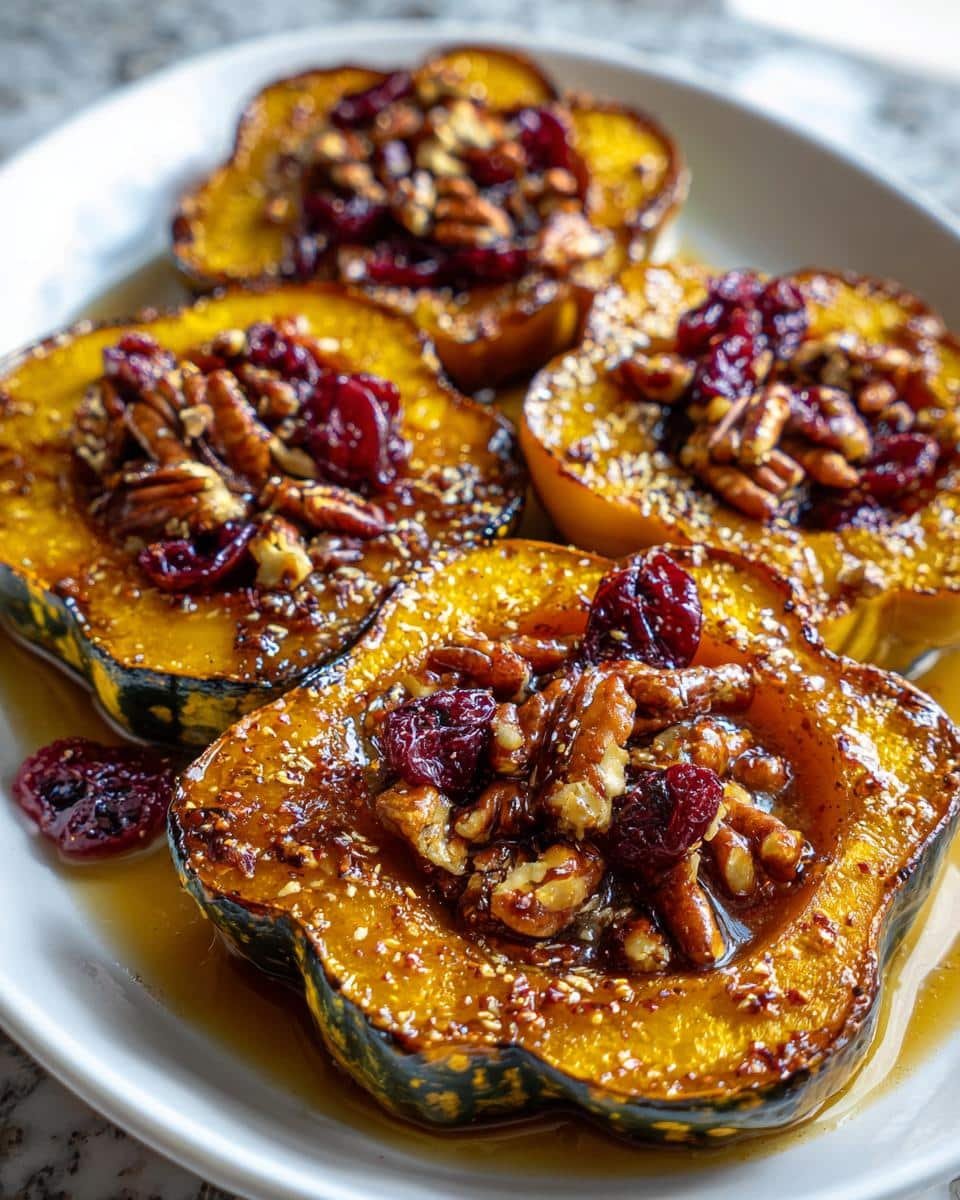 Maple Glazed Acorn Squash with Pecans and Cranberries - detail 2