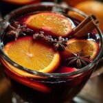 Mulled Wine with Orange and Cinnamon Sticks