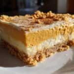 No-Bake Pumpkin Cheesecake Bars with Graham Cracker Crust