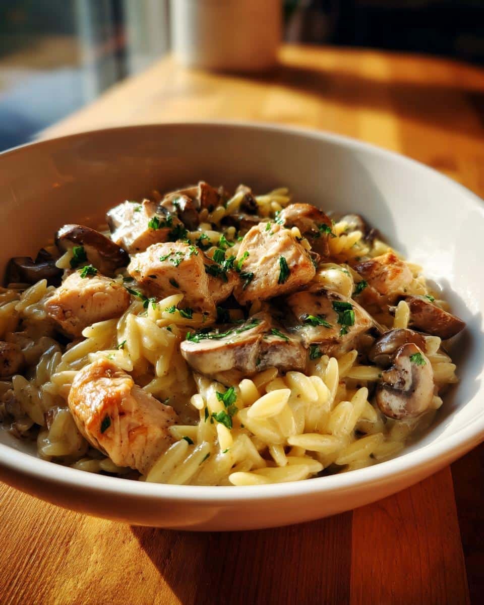 One-Pot Creamy Chicken and Mushroom Orzo - detail 1