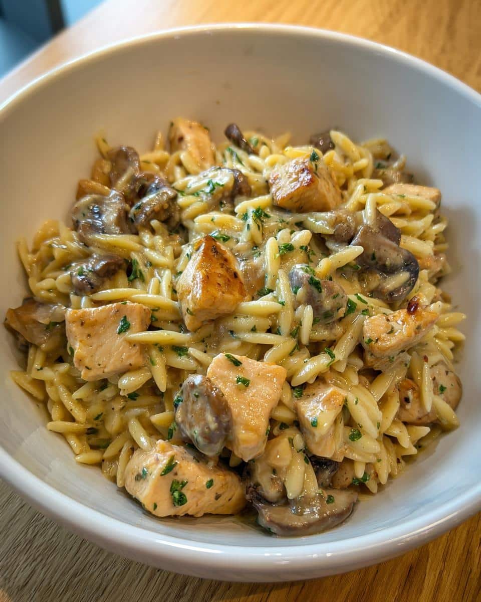 One-Pot Creamy Chicken and Mushroom Orzo - detail 2