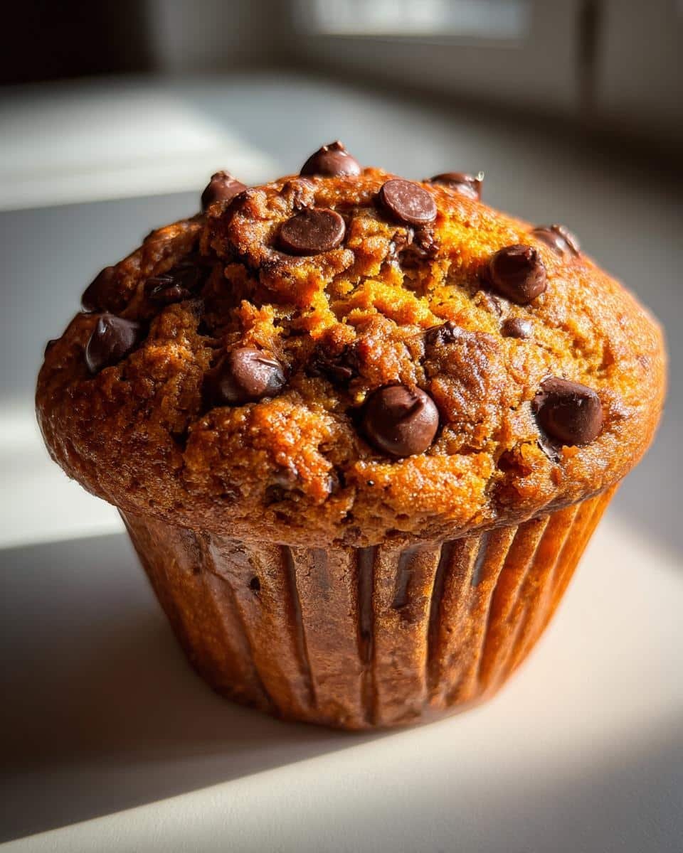 Pumpkin Chocolate Chip Muffins. - detail 1