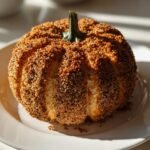 Pumpkin-Shaped Cheese Ball with Everything Seasoning