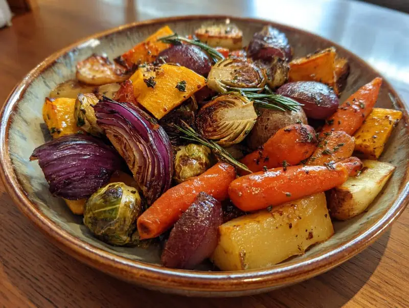 6-Ingredient Rainbow Roasted Fall Vegetables with Herbs Recipe