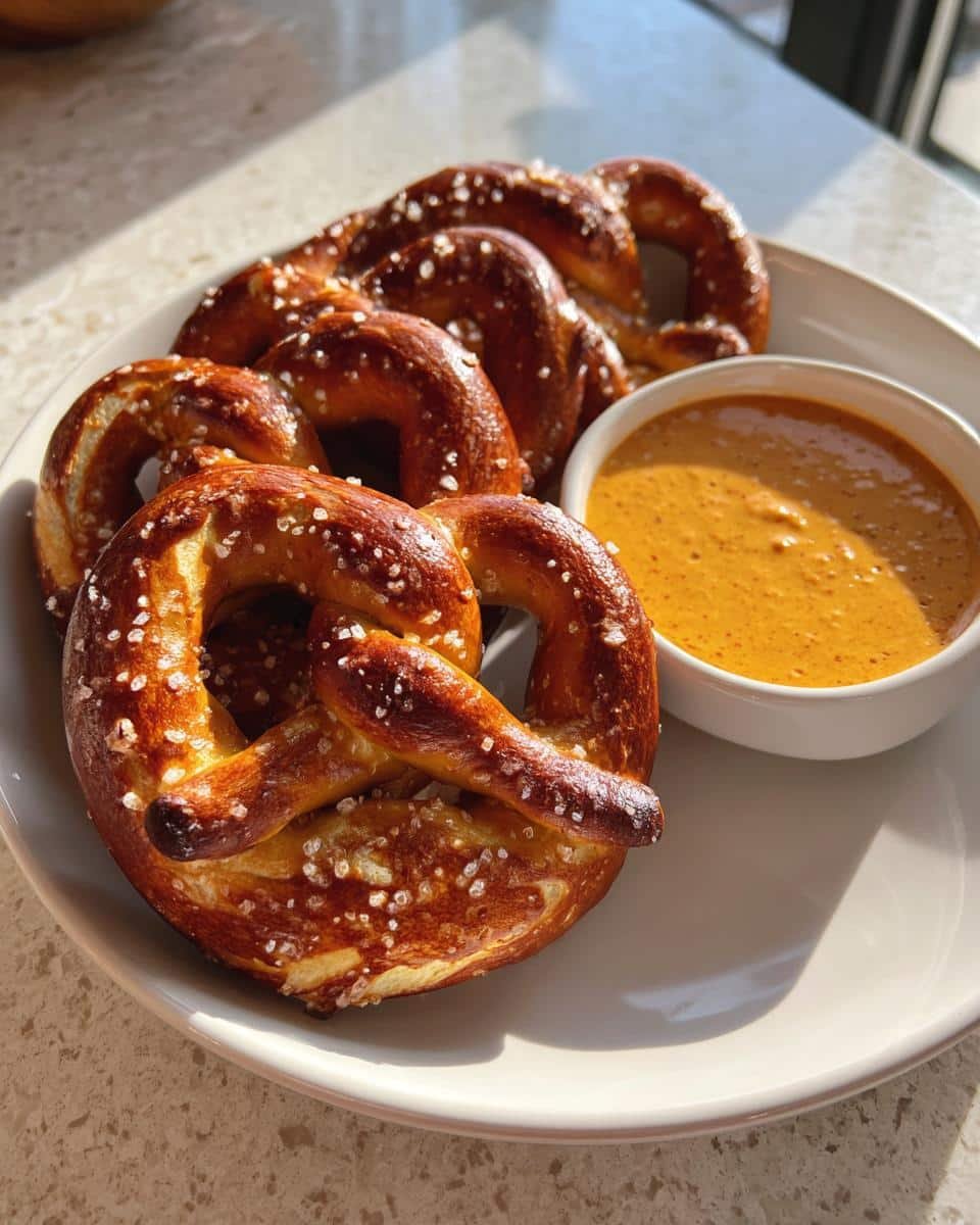 Soft Pumpkin Beer Pretzels with Chipotle Cheese Dip - detail 1