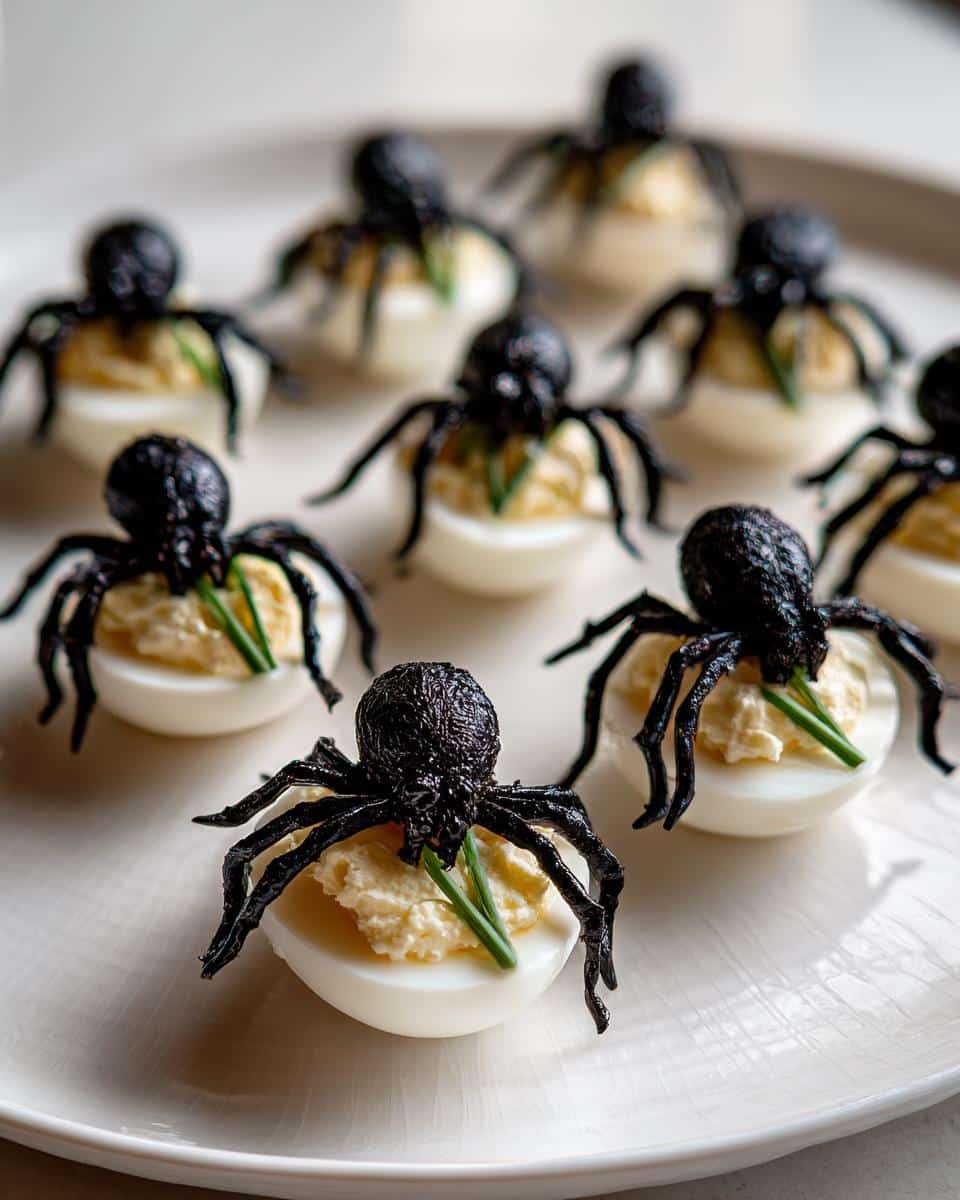 Spooky Spider Deviled Eggs for Halloween Party - detail 2