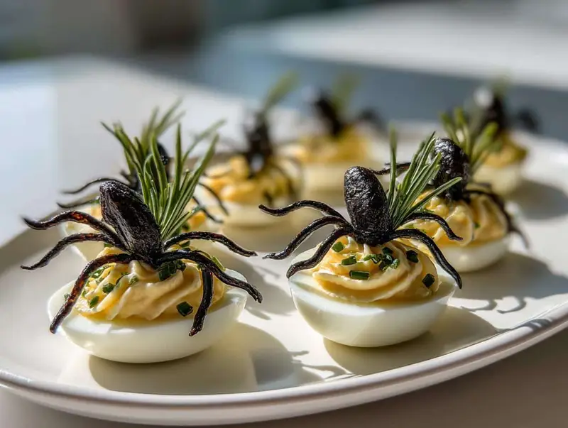 12 Spooky Spider Deviled Eggs That Will Haunt Your Halloween Party