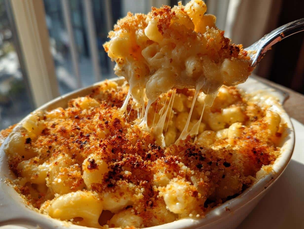 Creamy Three-Cheese Mac With Crispy Topping – Pure Comfort Bliss