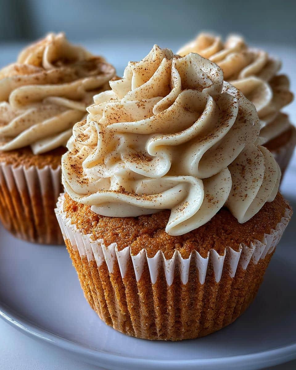 Vanilla Chai Pumpkin Latte Cupcakes with Maple Cream Cheese Frosting - detail 1
