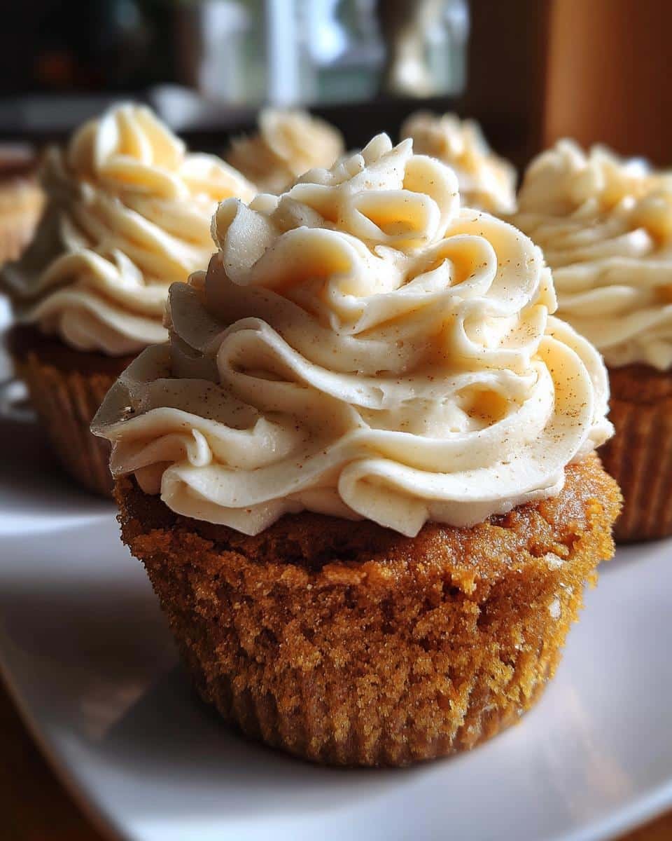 Vanilla Chai Pumpkin Latte Cupcakes with Maple Cream Cheese Frosting - detail 2
