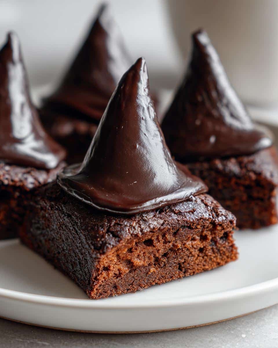 Witch Hat Brownies with Chocolate Ganache - detail 1