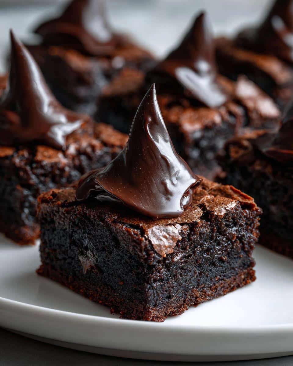 Witch Hat Brownies with Chocolate Ganache - detail 2