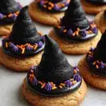 Witch Hat Cookies (Sugar cone on a cookie with frosting)