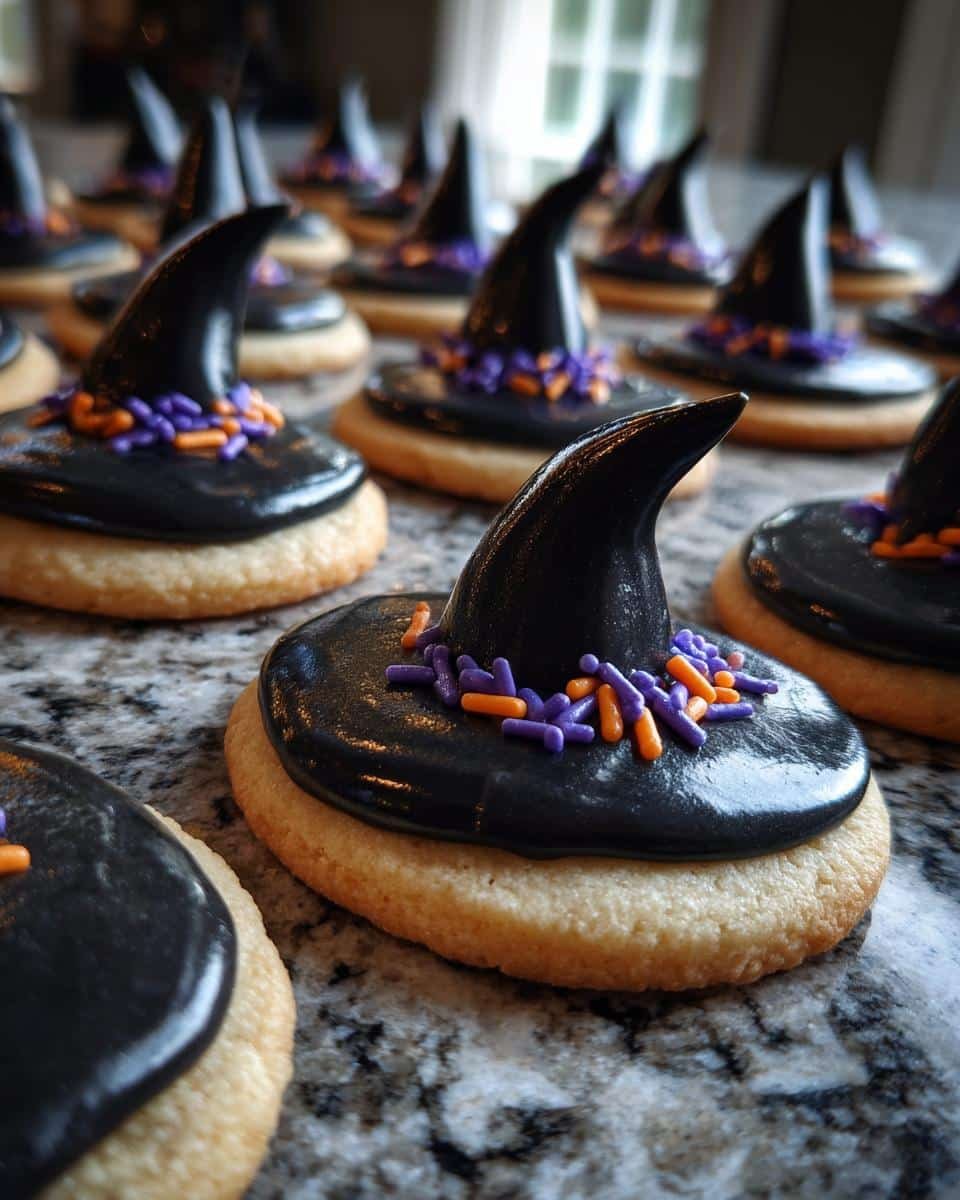 Witch Hat Cookies (Sugar cone on a cookie with frosting) - detail 1