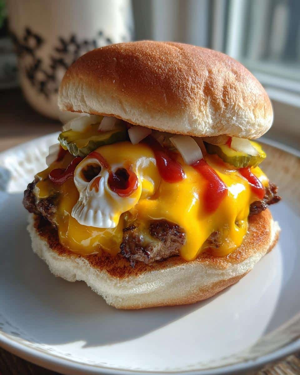 Cheeseburger Skulls Halloween Dinner - detail 2