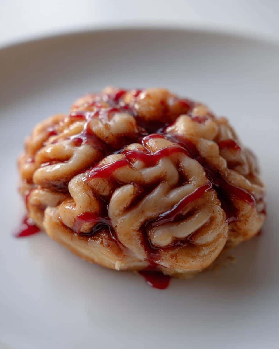 Easy Halloween Cinnamon Rolls: Cinnamon Roll Brains - detail 1