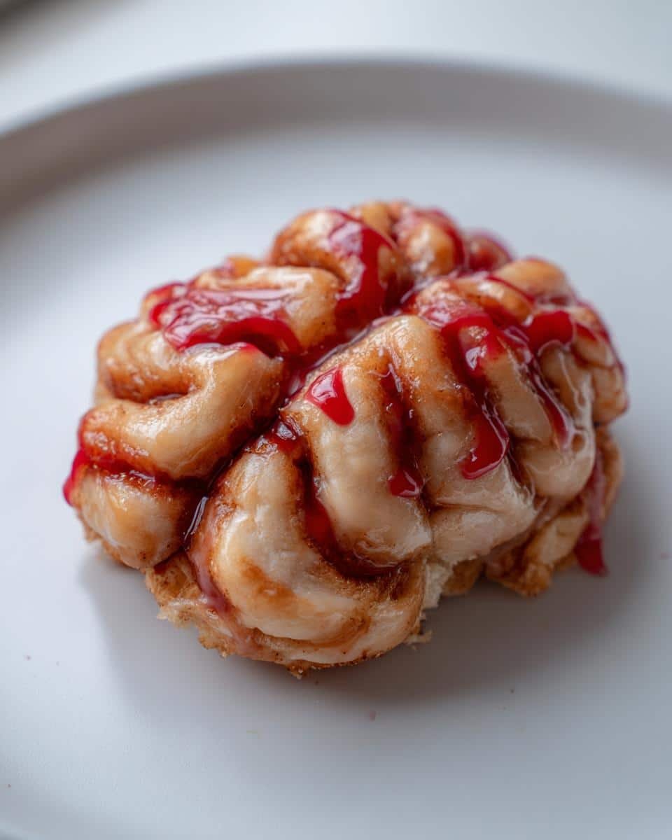 Easy Halloween Cinnamon Rolls: Cinnamon Roll Brains - detail 2
