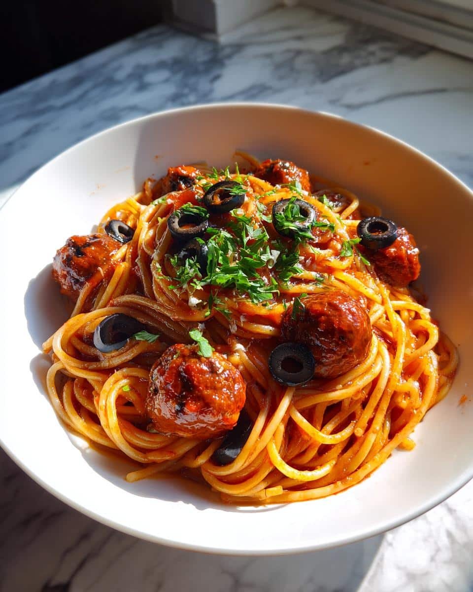 Eyeball Pasta (Spaghetti & Meatballs) - detail 2
