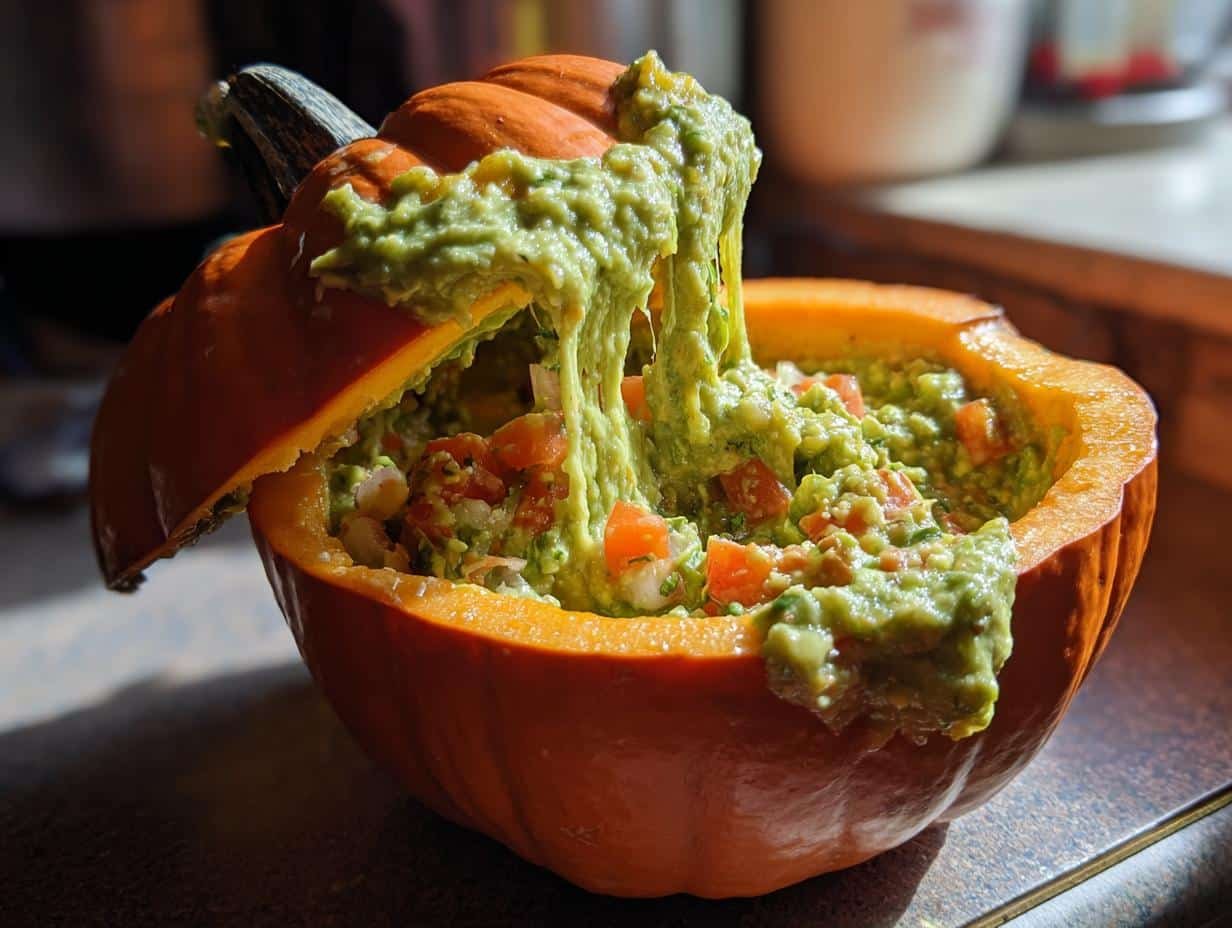 Spooky 3-Ingredient Puking Pumpkin Guacamole That Steals the Show