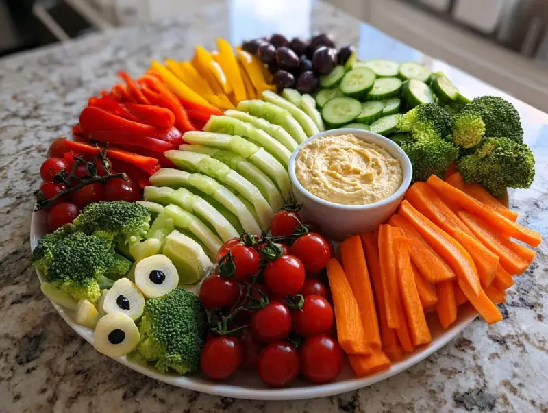 Spooky Veggie Skeleton Platter That Kids Devour in 20 Minutes