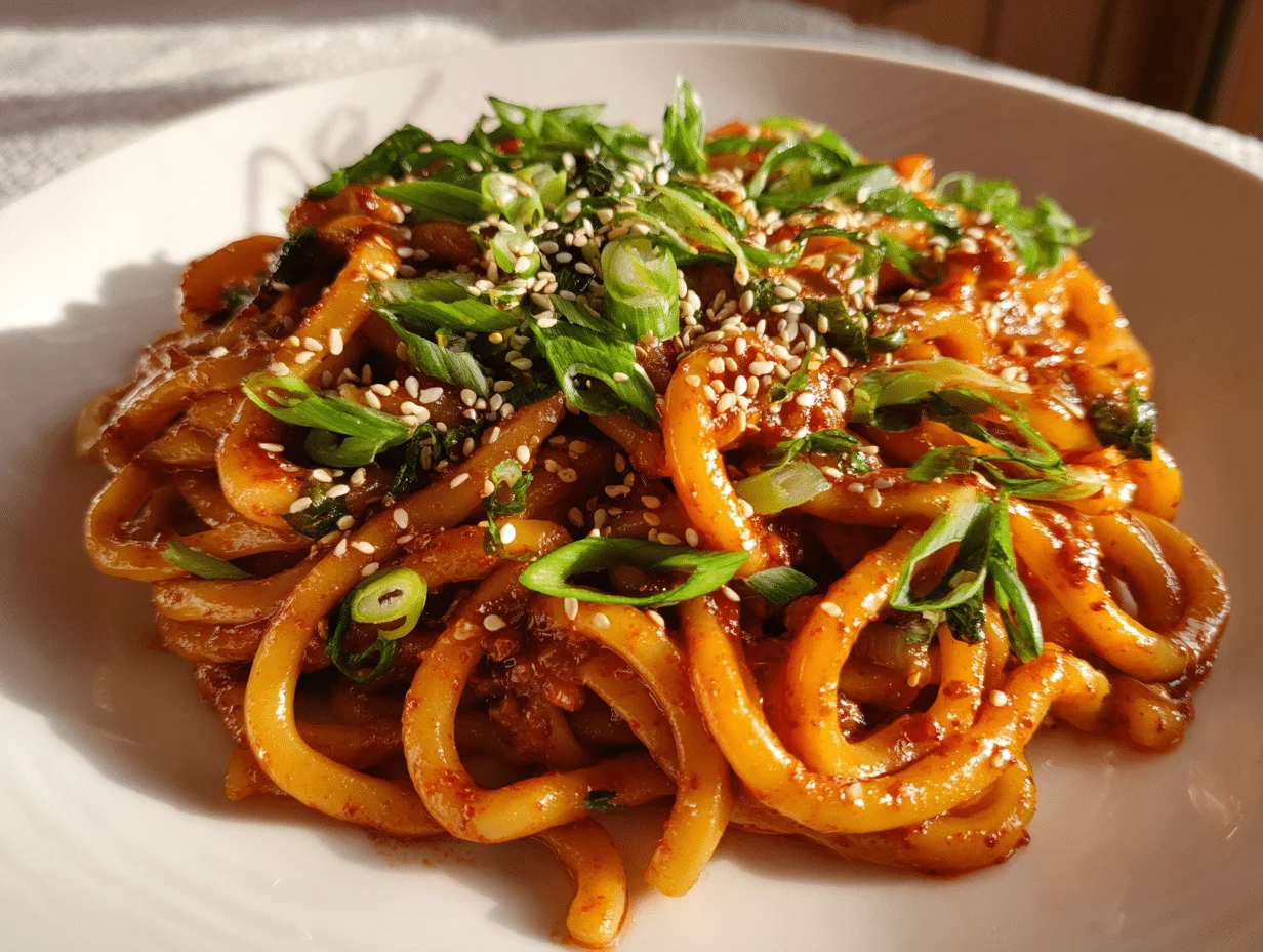 15-Minute Creamy Gochujang Udon Noodles – Spicy Bliss