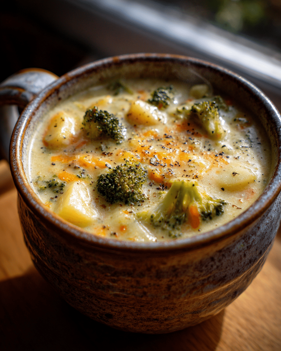 Crockpot Creamy Cheese Broccoli Potato Soup Recipe – Comfort in a Bowl