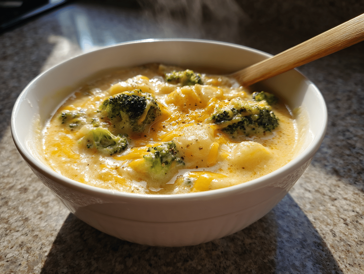 Crockpot Potato Broccoli Cheddar Soup – 4-Hour Comfort Magic