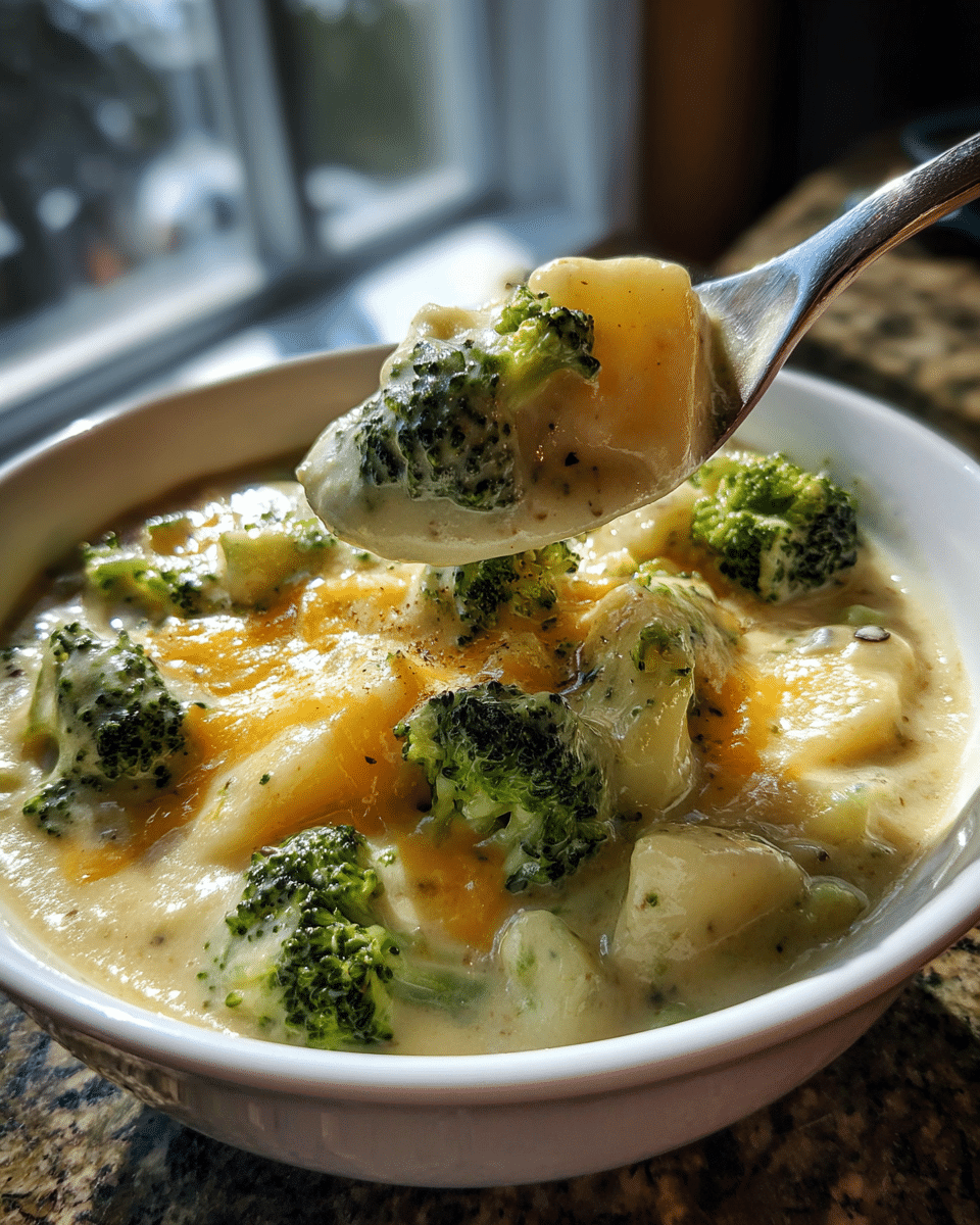 Creamy Broccoli and Cheddar Potato Soup Delight in 30 Minutes