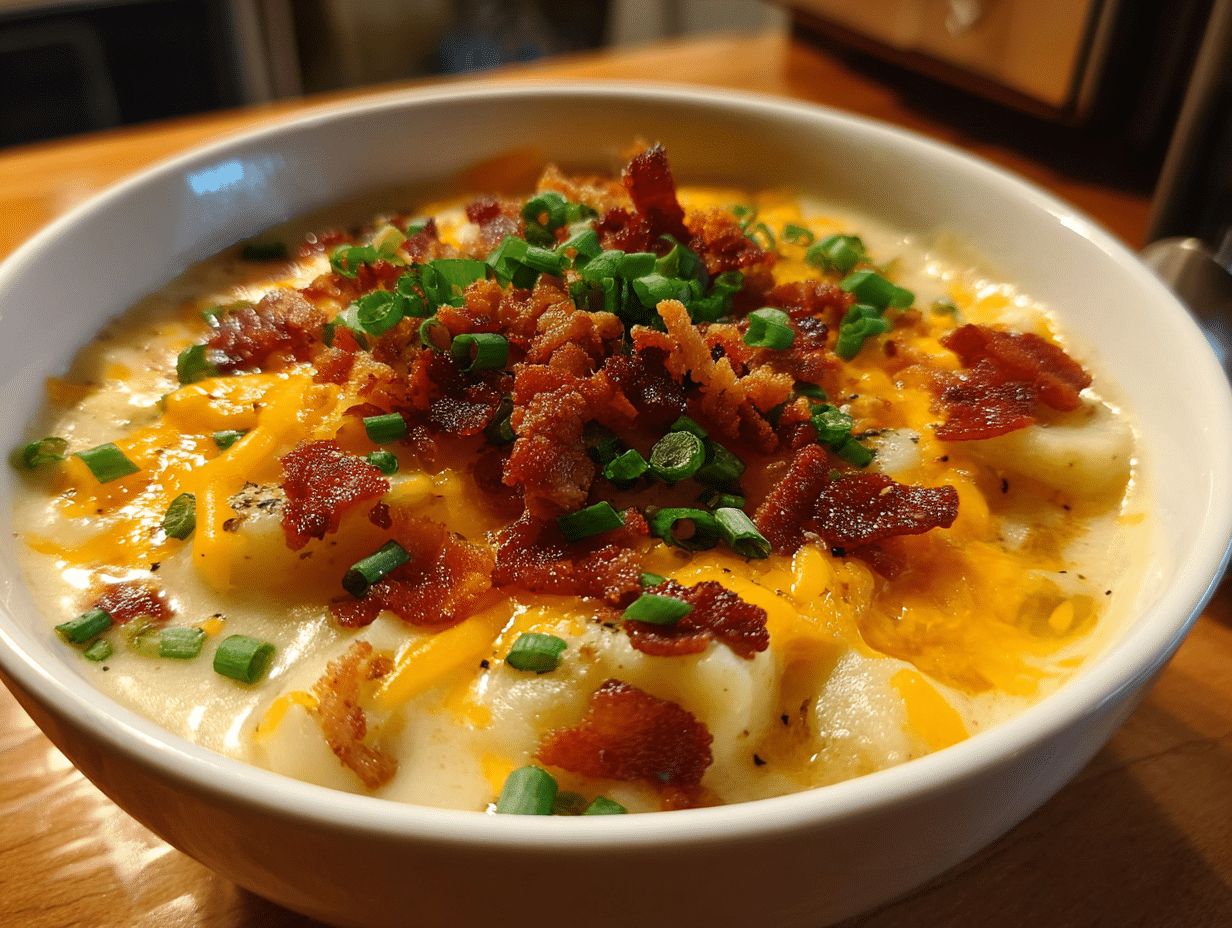3-Ingredient Loaded Potato Soup – Creamy Bliss in Every Bite