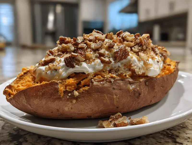 7-Ingredient Pecan Pie Twice-Baked Sweet Potatoes You’ll Crave