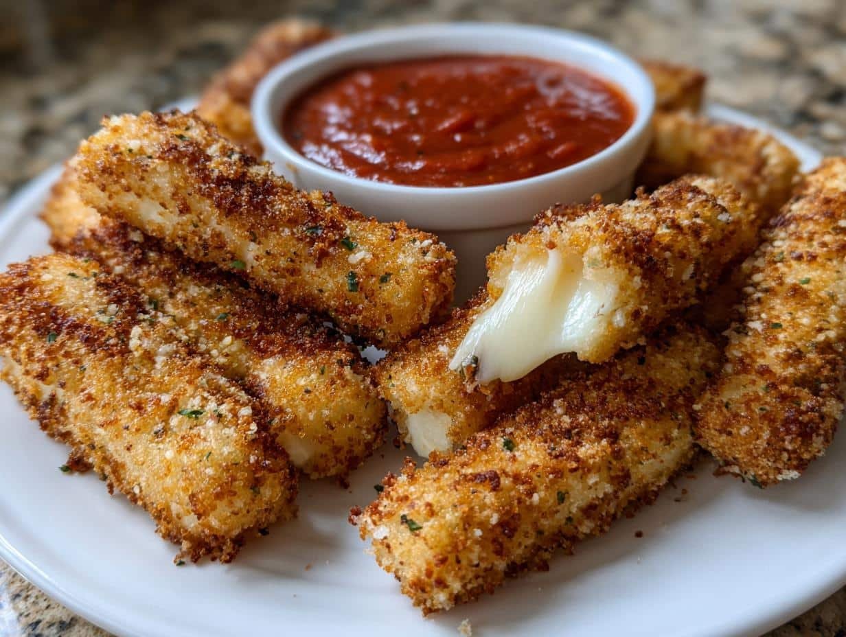 Crispy Air Fryer Mozzarella Sticks – 12 Juicy Bites to Bliss
