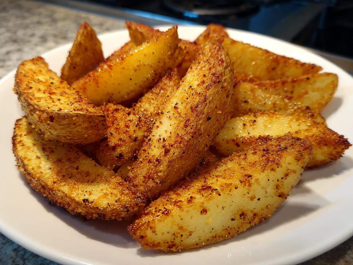Crispy 4-Ingredient Air Fryer Parmesan Potato Wedges Delight