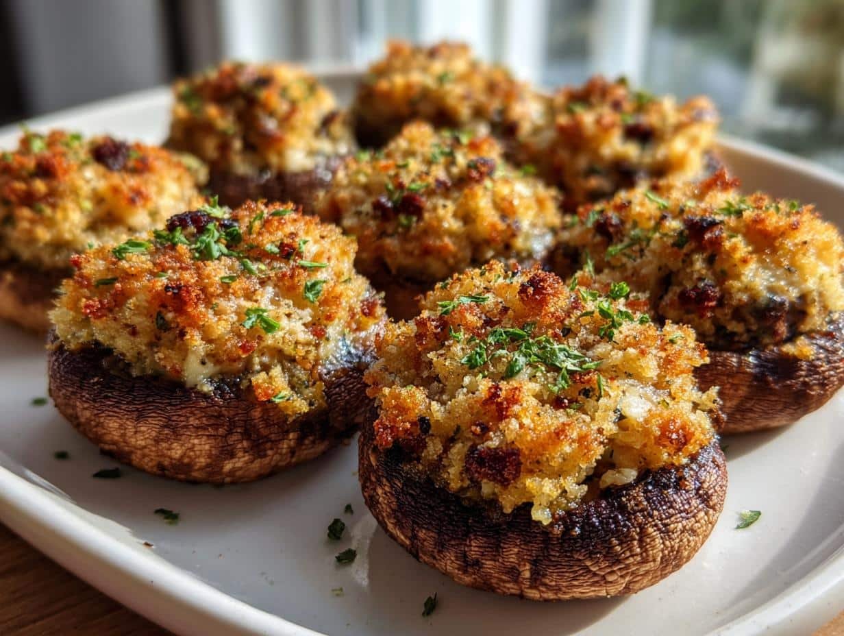 10-Minute Air Fryer Stuffed Mushrooms for a Crispy Bite