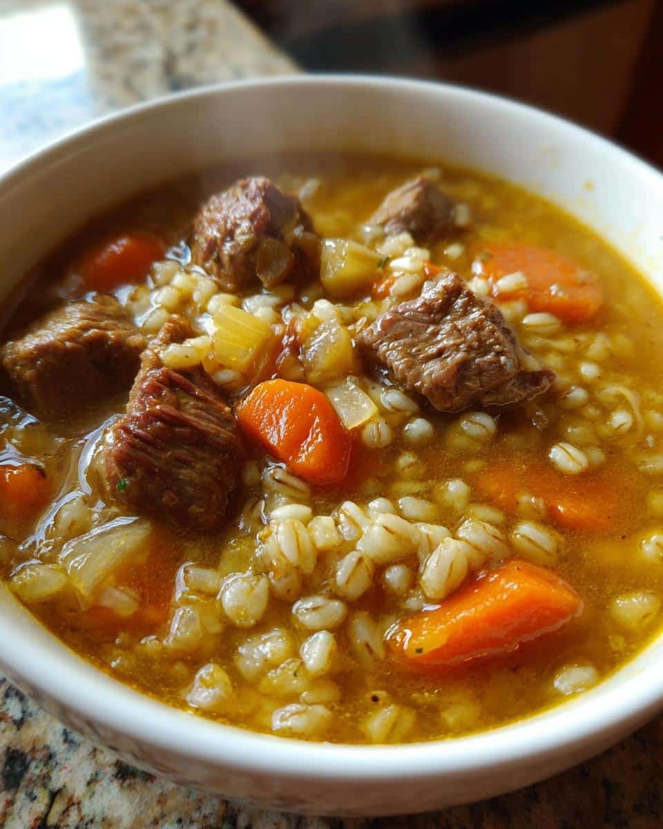 Beef and Barley Soup - detail 2