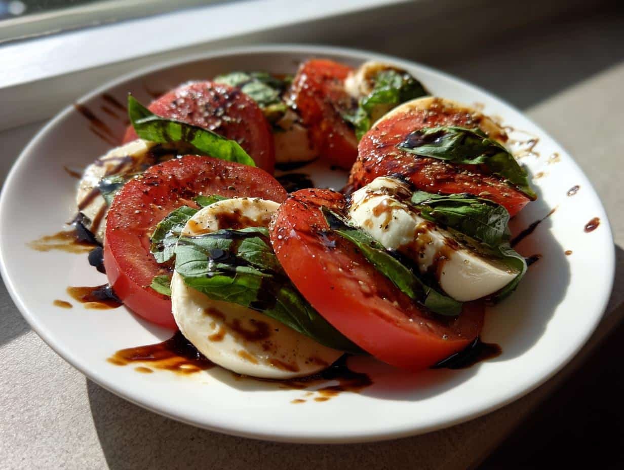 Irresistible Caprese Salad with Balsamic Glaze in 10 Minutes