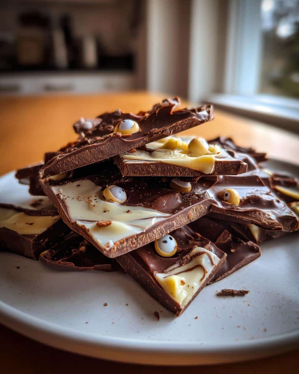 Chocolate Bark with Candy Eyeballs - detail 2