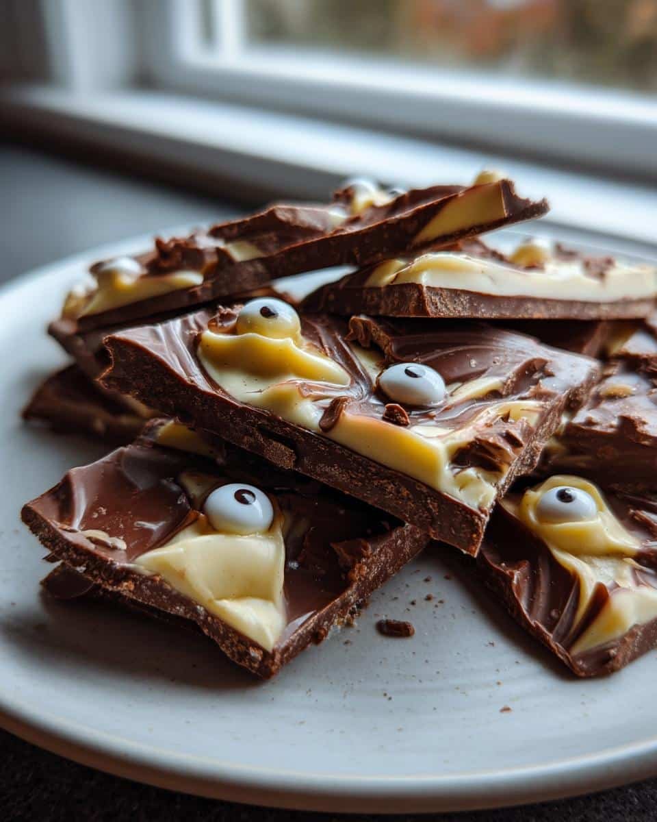 Chocolate Bark with Candy Eyeballs - detail 3