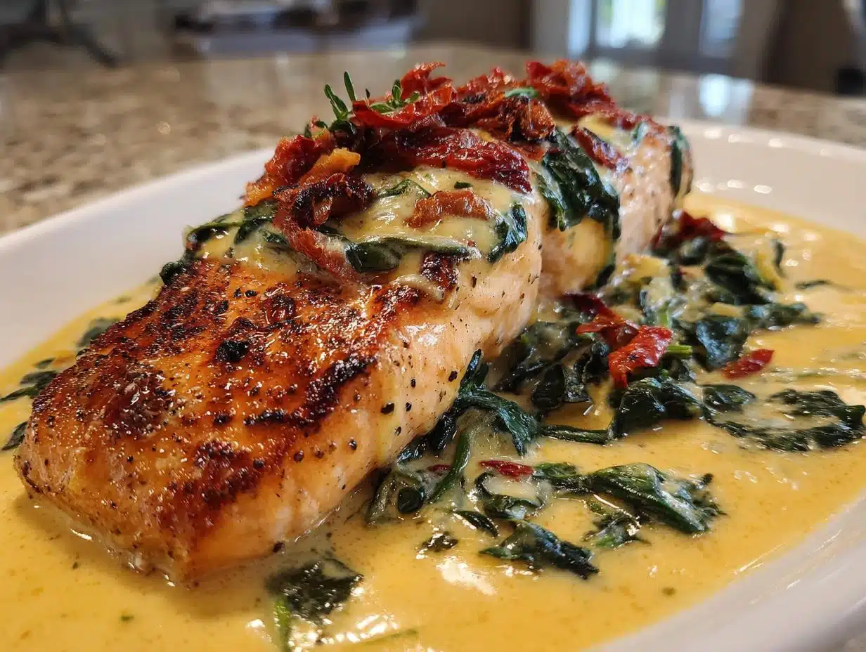 Creamy Tuscan Salmon: 8g Net Carbs and Irresistible Flavor